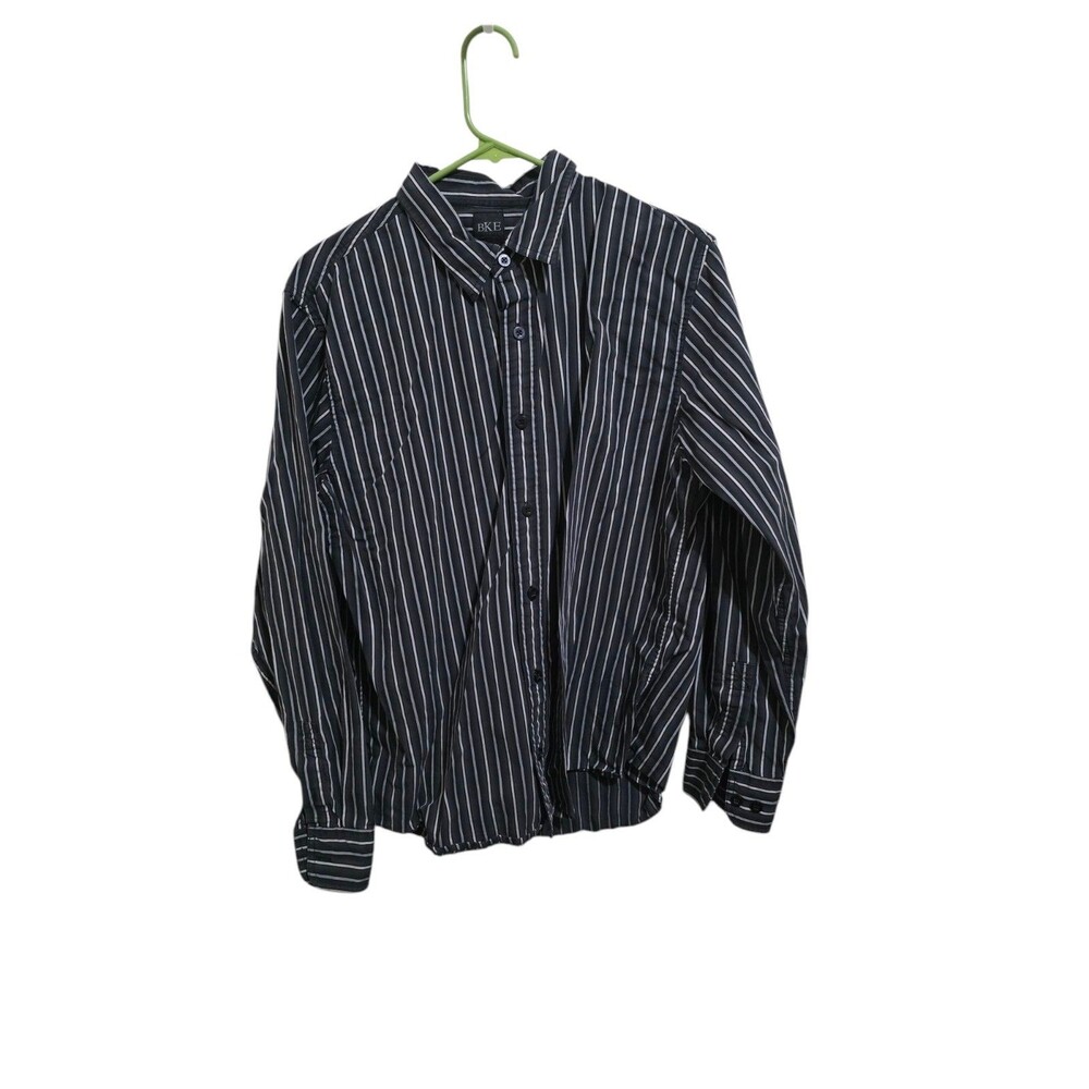 BKE Conteur Long Sleeve Black Stripe Men's Shirt Size L